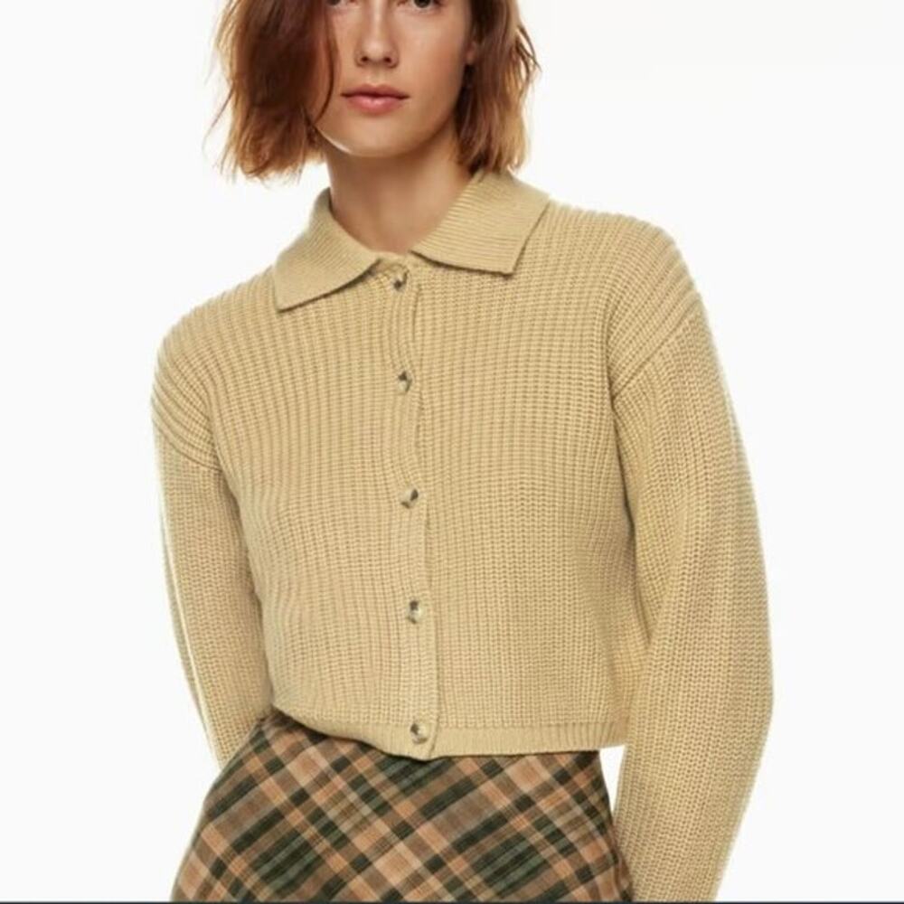 Aritzia wool collar sweater cropped